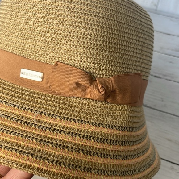 NWT Betmar Tricia Sun Protection Cloche Straw Hat - Picture 7 of 7